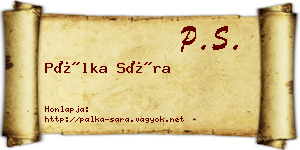 Pálka Sára névjegykártya